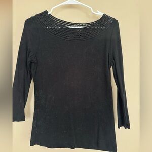 Ralph Lauren Elegant Black Long Sleeve Knit Top